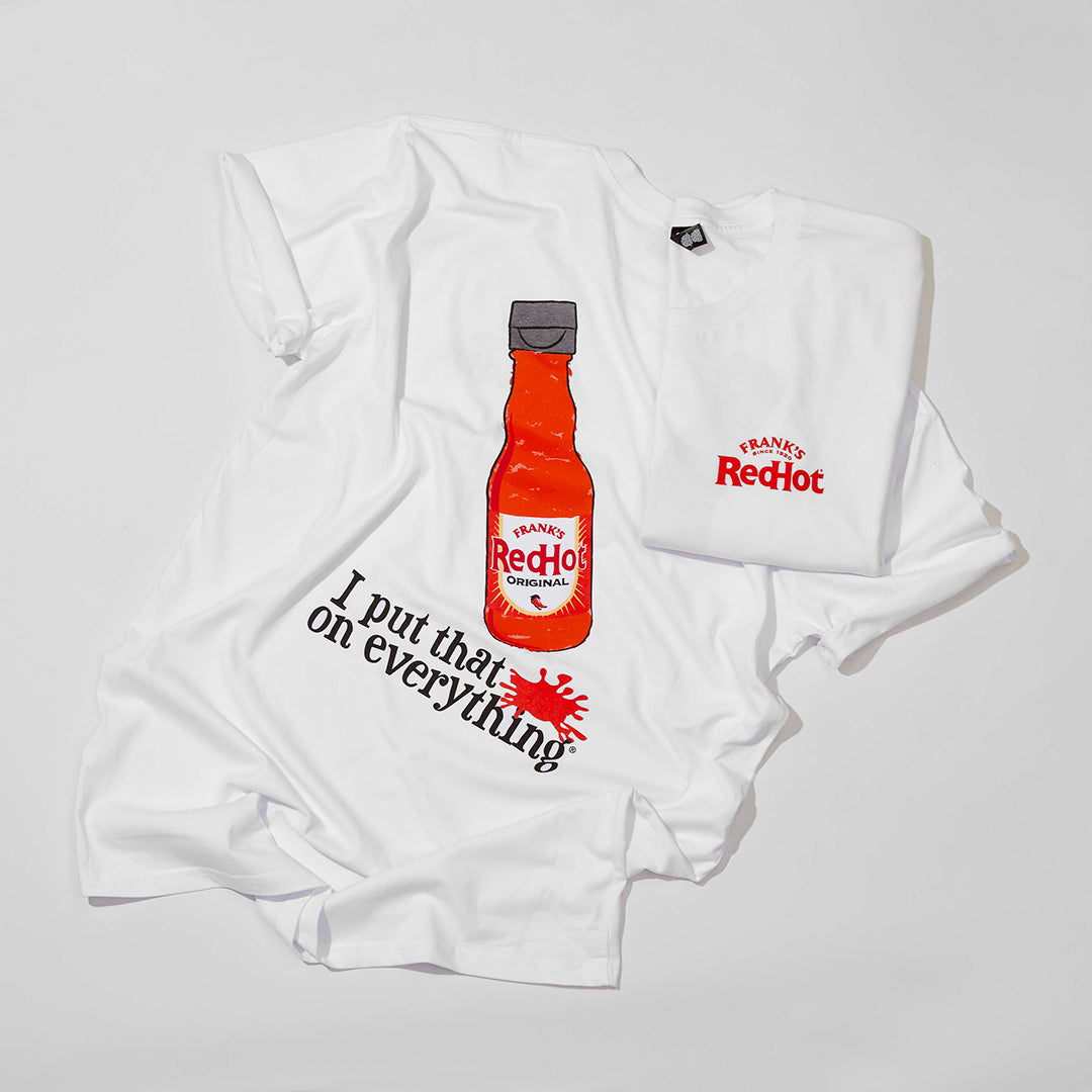 FRANK'S REDHOT #IPTSOE WHITE T-SHIRT