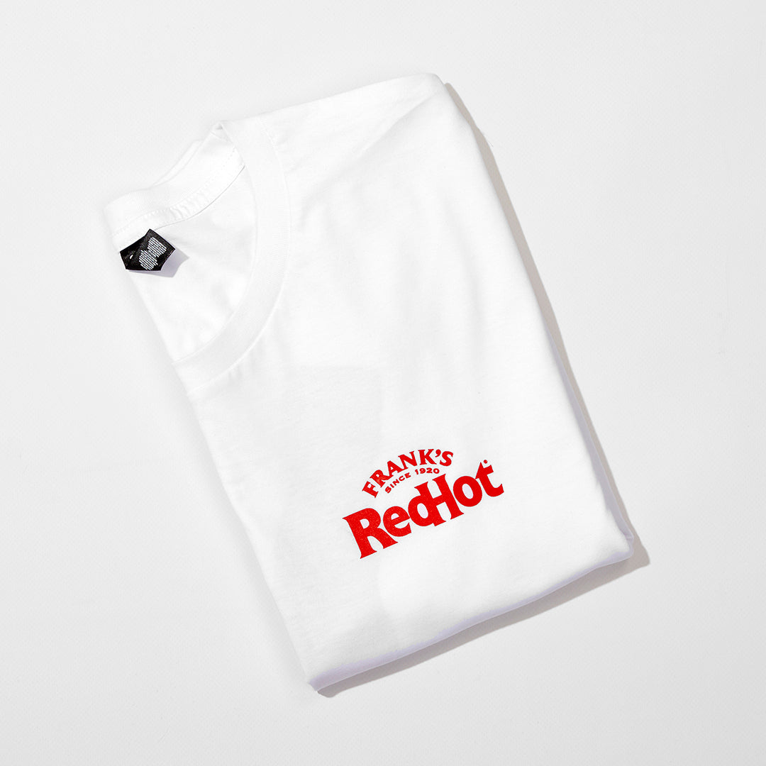 FRANK'S REDHOT #IPTSOE WHITE T-SHIRT