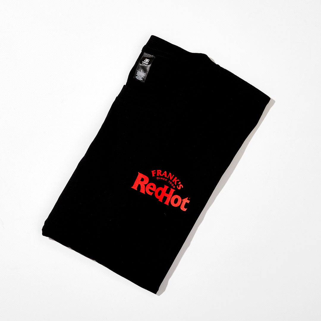 FRANK'S REDHOT #IPTSOE BLACK T-SHIRT